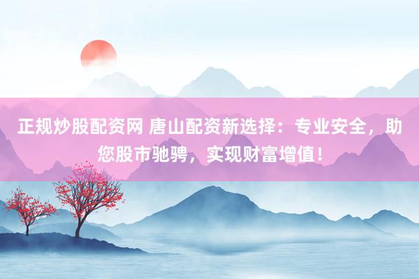 正规炒股配资网 唐山配资新选择：专业安全，助您股市驰骋，实现财富增值！