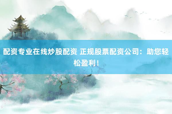 配资专业在线炒股配资 正规股票配资公司：助您轻松盈利！