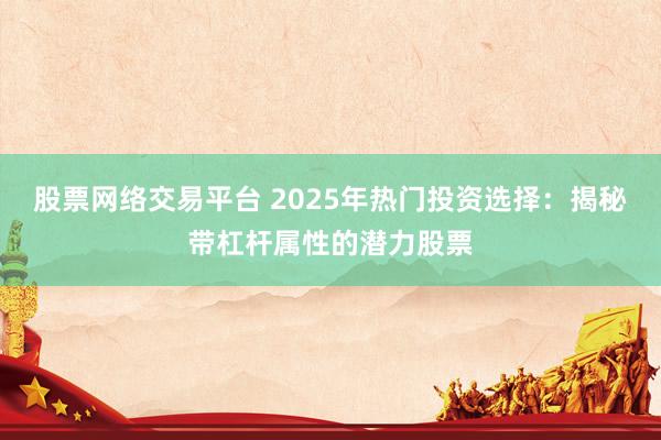 股票网络交易平台 2025年热门投资选择：揭秘带杠杆属性的潜力股票