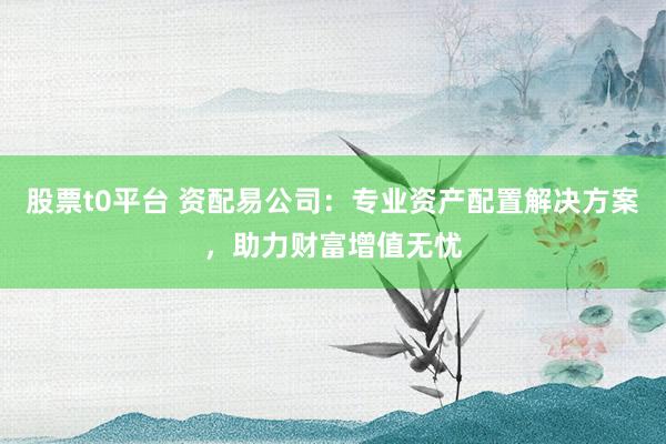 股票t0平台 资配易公司：专业资产配置解决方案，助力财富增值无忧