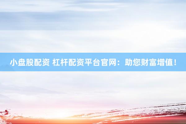 小盘股配资 杠杆配资平台官网:助您财富增值!