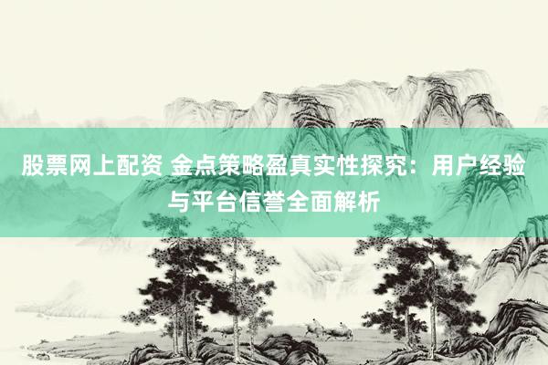股票网上配资 金点策略盈真实性探究：用户经验与平台信誉全面解析