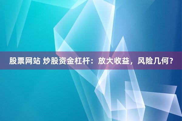 股票网站 炒股资金杠杆：放大收益，风险几何？
