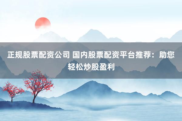 正规股票配资公司 国内股票配资平台推荐：助您轻松炒股盈利